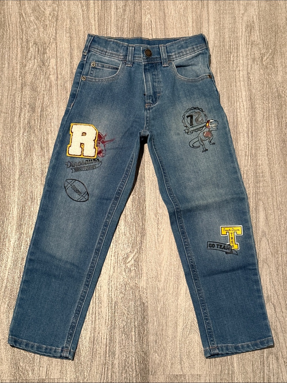 Boys' Light Blue Denim Patchwork Jeans